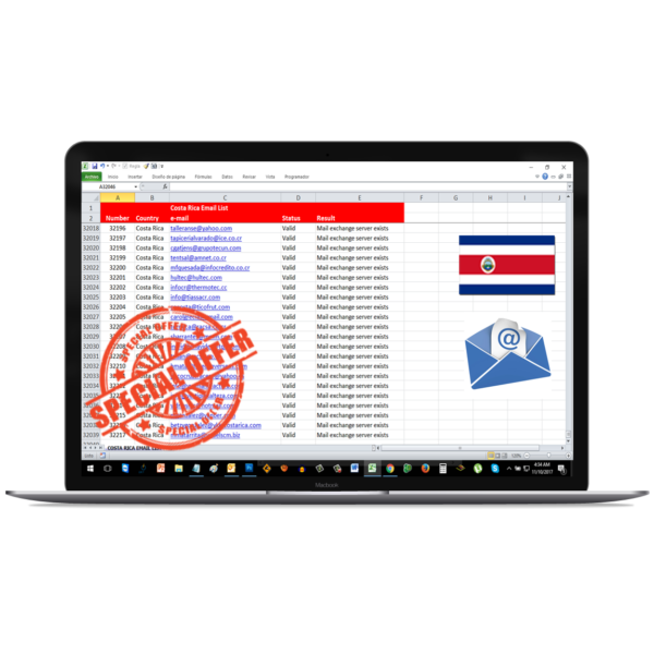 LISTA CORREOS ELECTRÓNICOS EMPRESAS COSTA RICA 2026 - IDEAL PARA EMAIL MARKETING