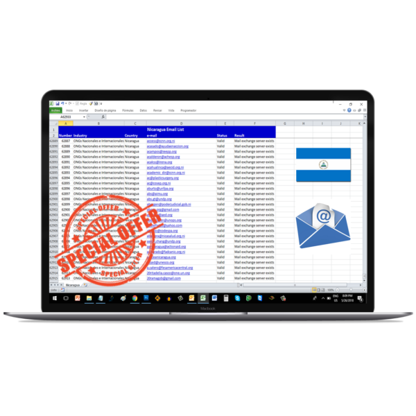 LISTA CORREOS ELECTRÓNICOS EMPRESAS NICARAGUA 2026 - IDEAL PARA EMAIL MARKETING
