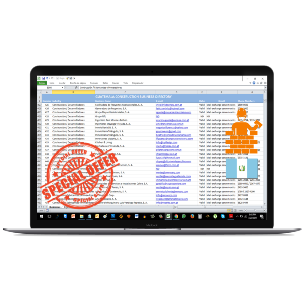 Directorio Industria de la Construcción Guatemala 2026 + Bonus 4,457 Emails Verificados de Ingenieros Civiles